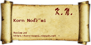 Korn Noémi névjegykártya